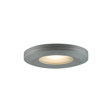 Jesco Lighting Slim Disk Light, Beveled Edges, Glass, Model JESC4195, Brushed Aluminum