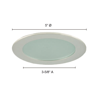 Jesco Lighting TM409ST Recessed Light, 4-Inch Low Voltage, Flat Frosted Glass, Satin Chrome Finish, Diameter: 5in