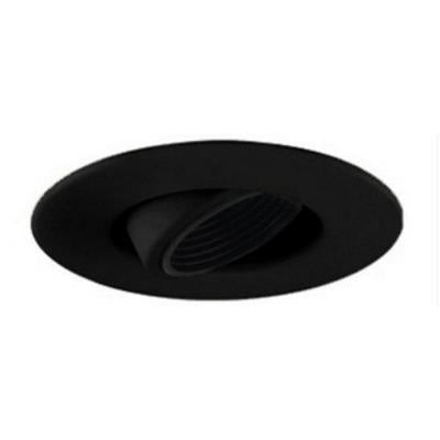Jesco Lighting TM426BKBK 4-Inch Low Voltage Recessed Light, Adjustable Gimbal Ring, All Black Finish, Metal Construction