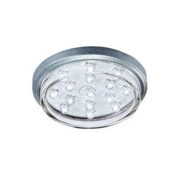 Jesco Lighting LED Flush Mount Light, Matte Silver Finish, Clear Glass, Model H-SL47-12V-B-S