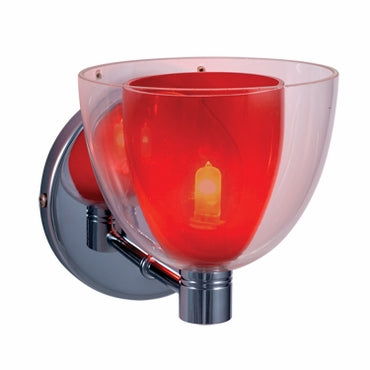 Jesco Lighting WS215-RD/CH 1-Light Wall Sconce, Metal, 40W, Red/Chrome