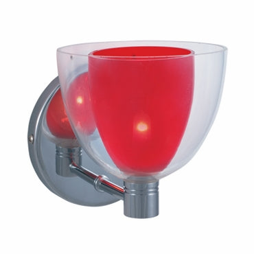 Jesco Lighting WS215-RD/SN 1-Light Wall Sconce, Metal, 40W, Red/Satin Finish