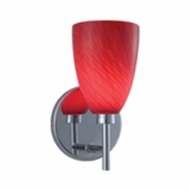 Jesco Lighting WS220-RD/SN Goblet 1-Light Wall Sconce, Metal, 40W, Red/Satin