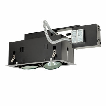 Jesco Lighting MGRA175-2ESB 2-Light Directional Lighting, 120V, 75W, Black Interior with Silver Trim