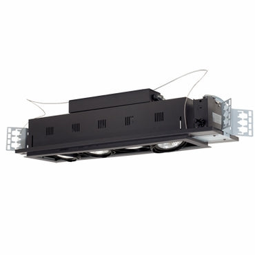 Jesco Lighting MGP30-4SB Directional Lighting, 4-Light PAR30, Metal, 120V, 75W, Silver Trim/Black Gimbal/Black Interior