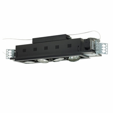 Jesco Lighting MGA175-4ESB 4-Light Directional Linear Fixture, 120V, 75W, Black Interior with Silver Trim