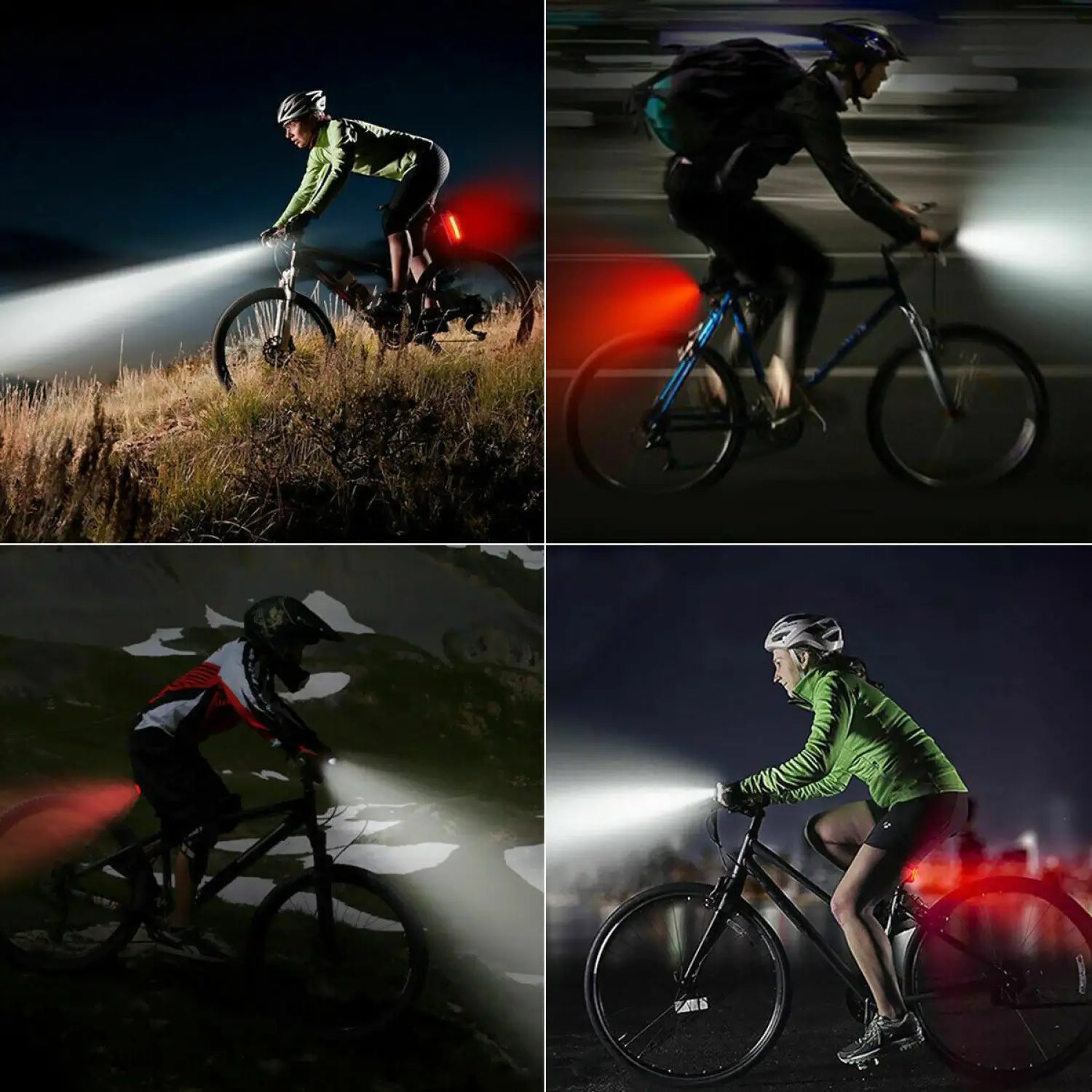 LED Bike Light Set with USB Rechargeable Headlight and Taillight