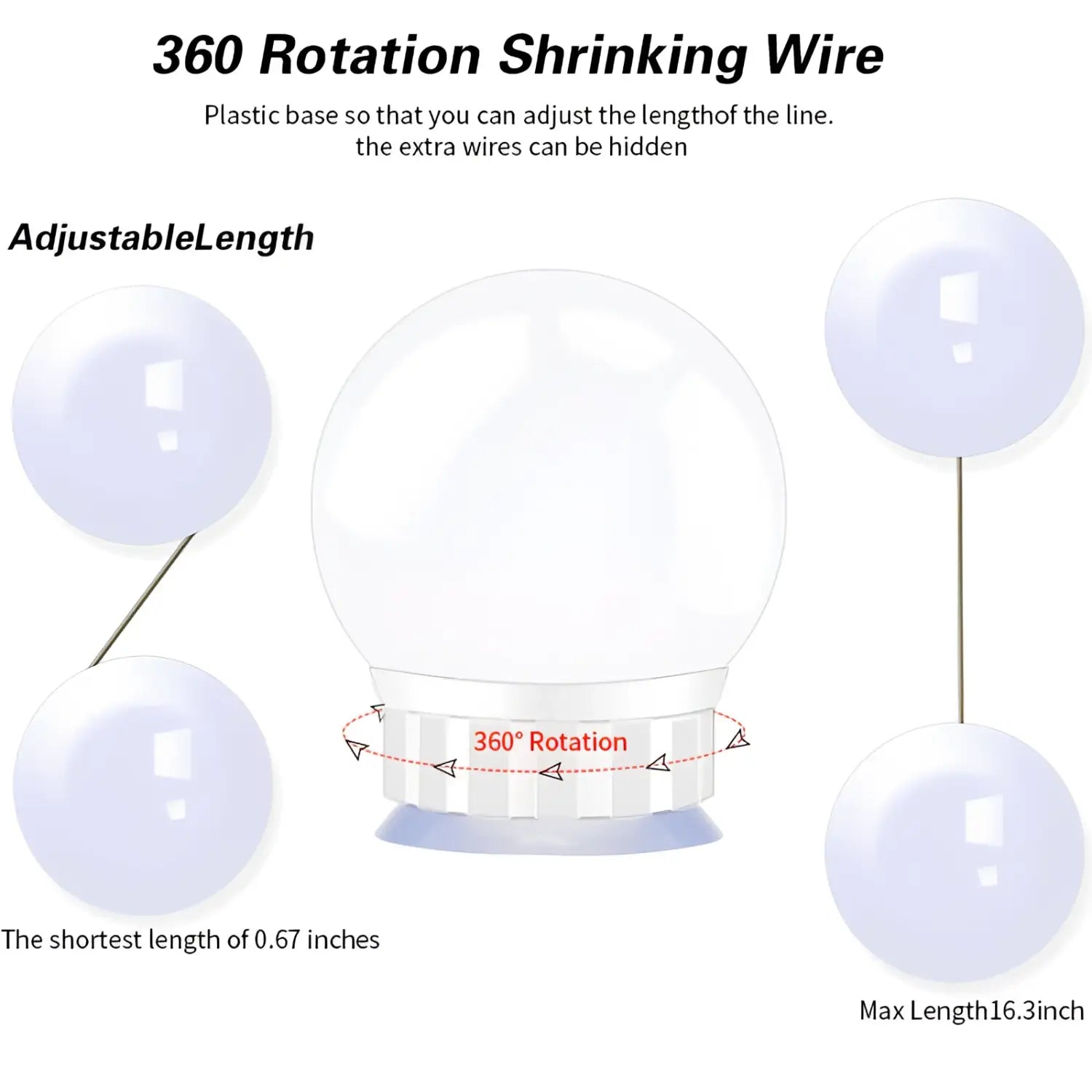 LED Mirror Light Bulbs with USB Touch Switch for Vanity & Dressing Table