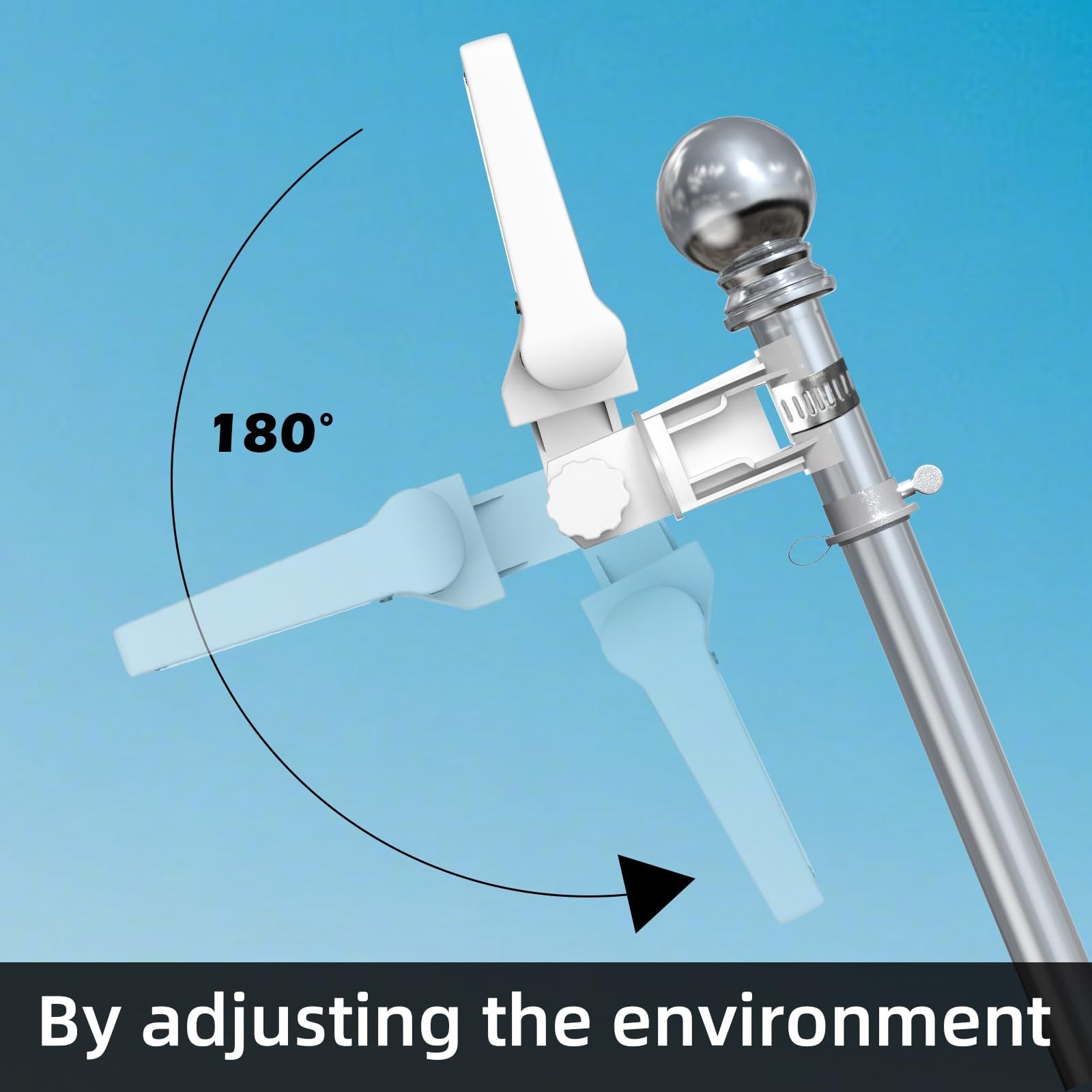 LumenX Flag Pole Light Solar Powered 3 Mode Metal Clamps Fits 5ft 6ft Wall-Mounted Flag Poles Top Mount