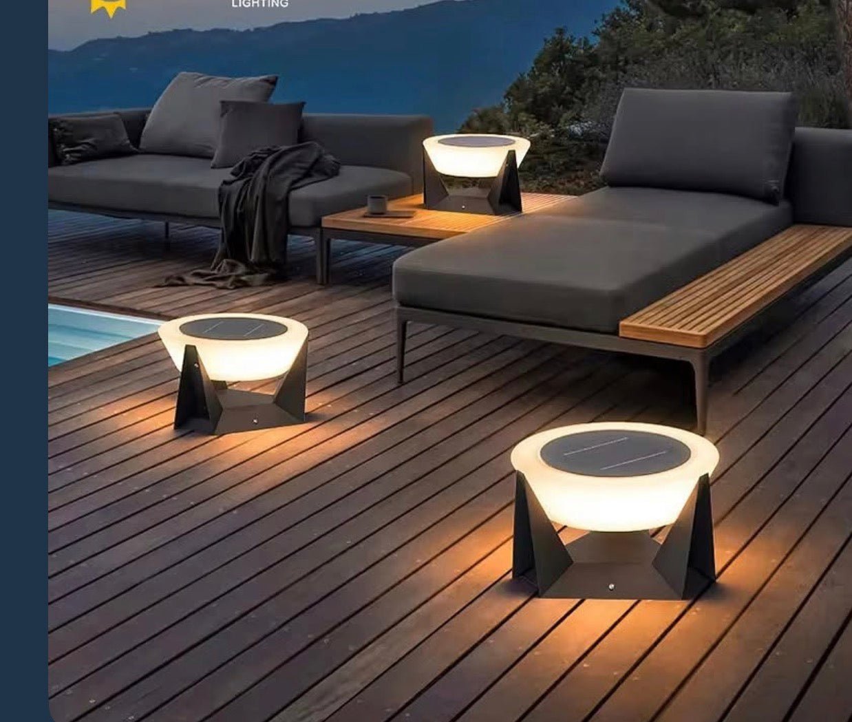 LumenX Large 15 Inch Solar Lantern, 3000K Outdoor Floor Lamp, Outdoor Lights Waterproof, Dusk to Dawn Round Garden Floor Lanterns