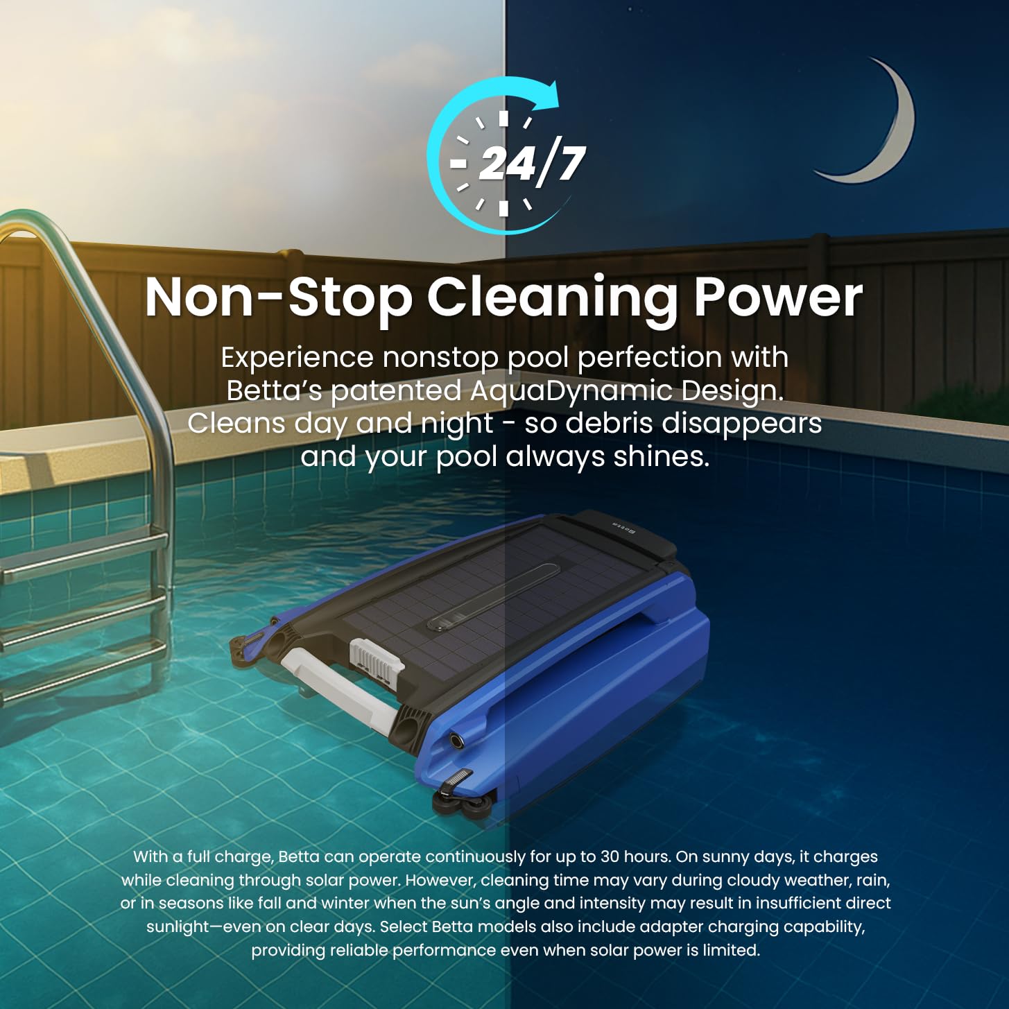 LumenX SE Solar Powered Automatic Robotic Pool Surface Skimmer Cleaner with 24/7 Continuous Cleaning Battery Power and Re-Engineered Twin Salt Chlorine Tolerant Motors
