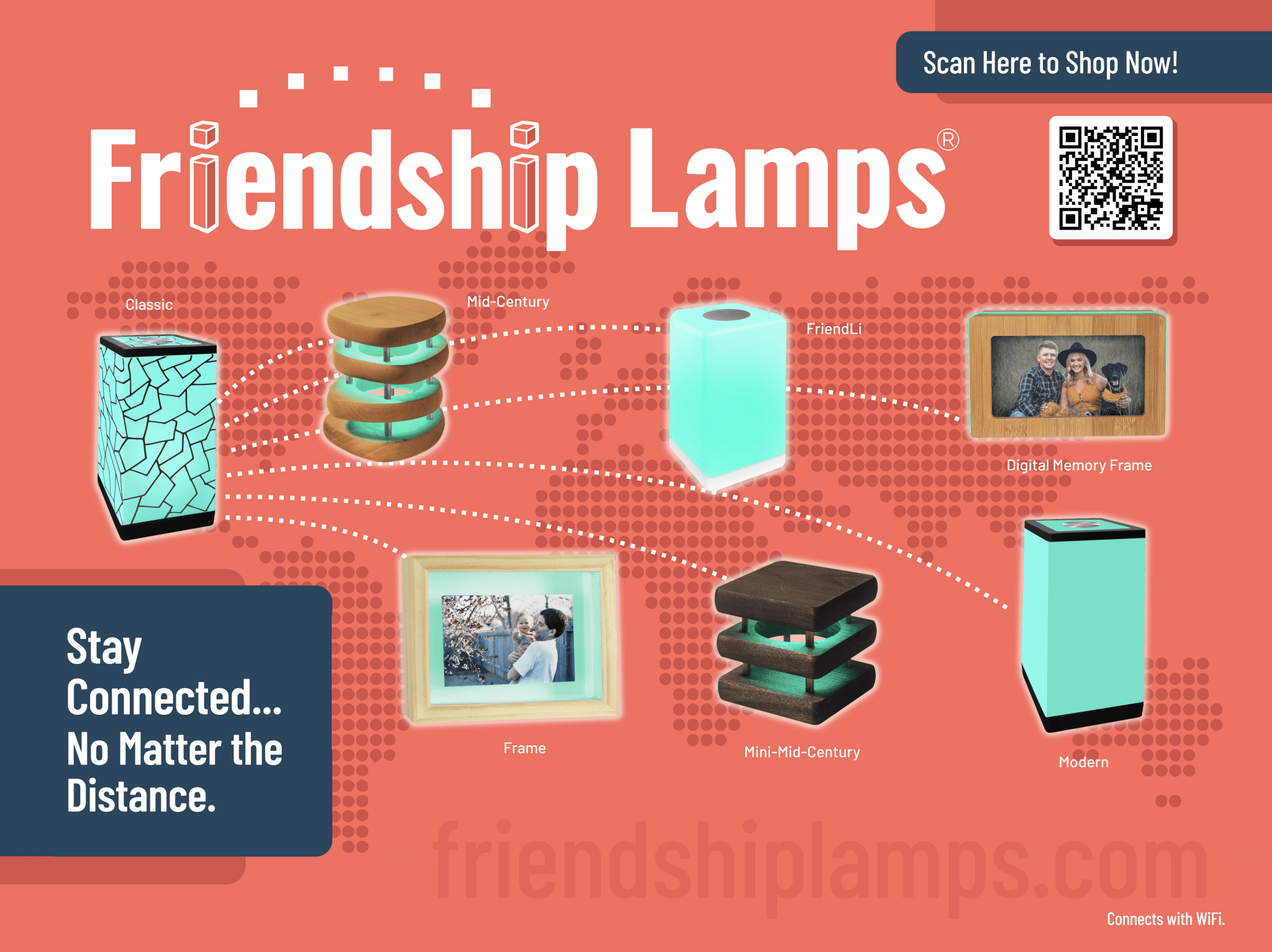 Memory Digital Friendship Frame – Smart Wi-Fi Photo Frame Lamp for Long Distance Connection