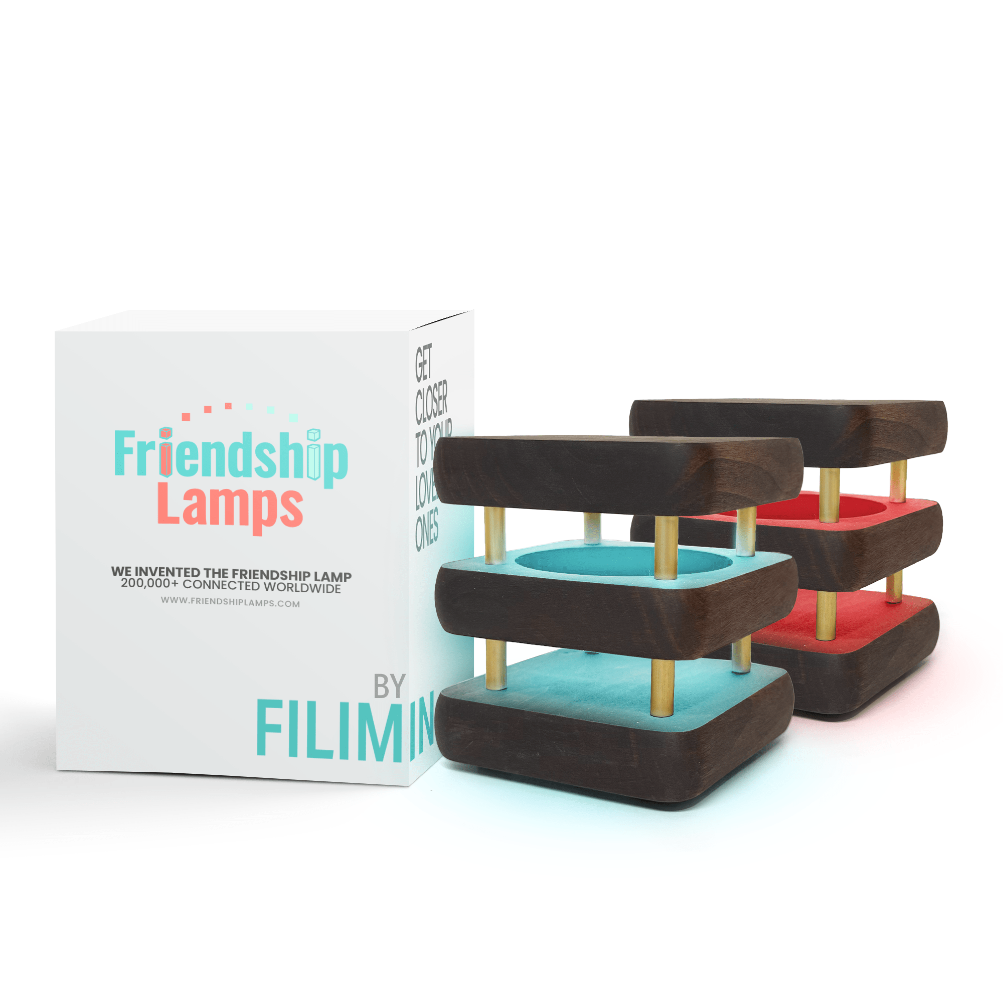 Mini Mid-Century Kona Design Friendship Lamp – Compact Retro Wi-Fi Touch Lamp for Long-Distance Connection