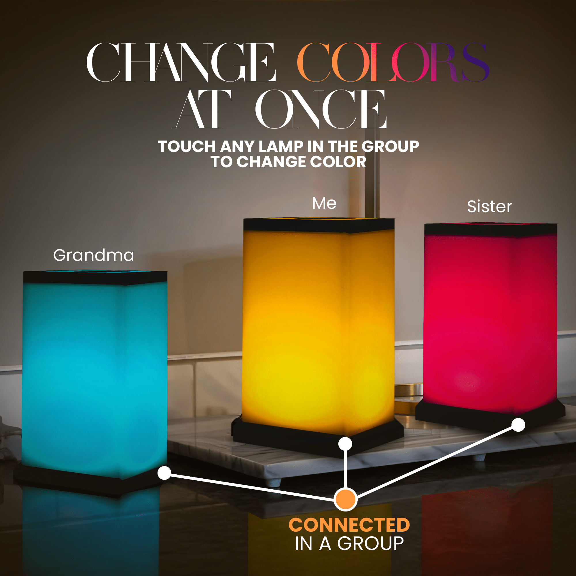 Modern Design Friendship Lamp – Sleek Long-Distance Wi-Fi Touch Lamp | Stay Connected in Style