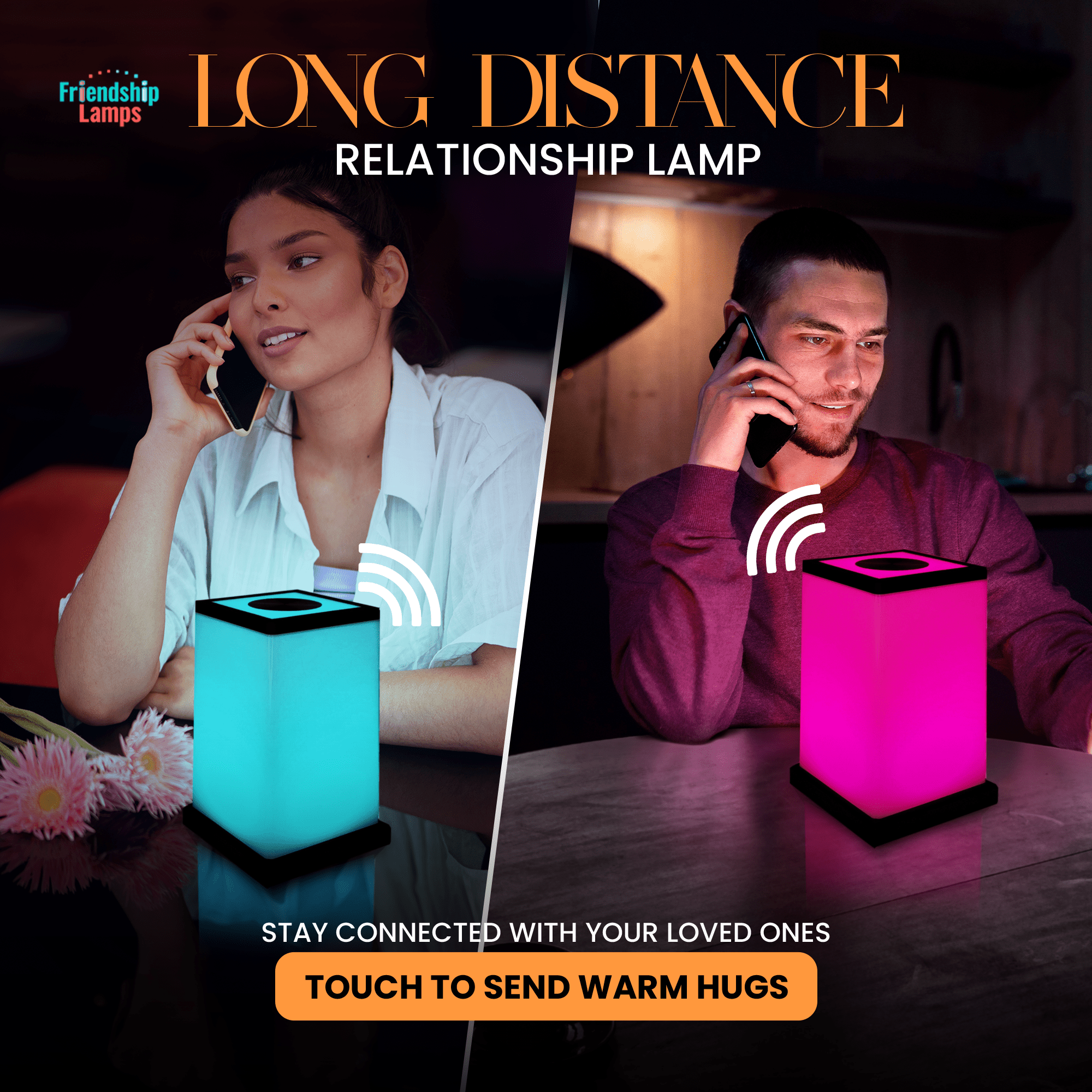 Modern Design Friendship Lamp – Sleek Long-Distance Wi-Fi Touch Lamp | Stay Connected in Style