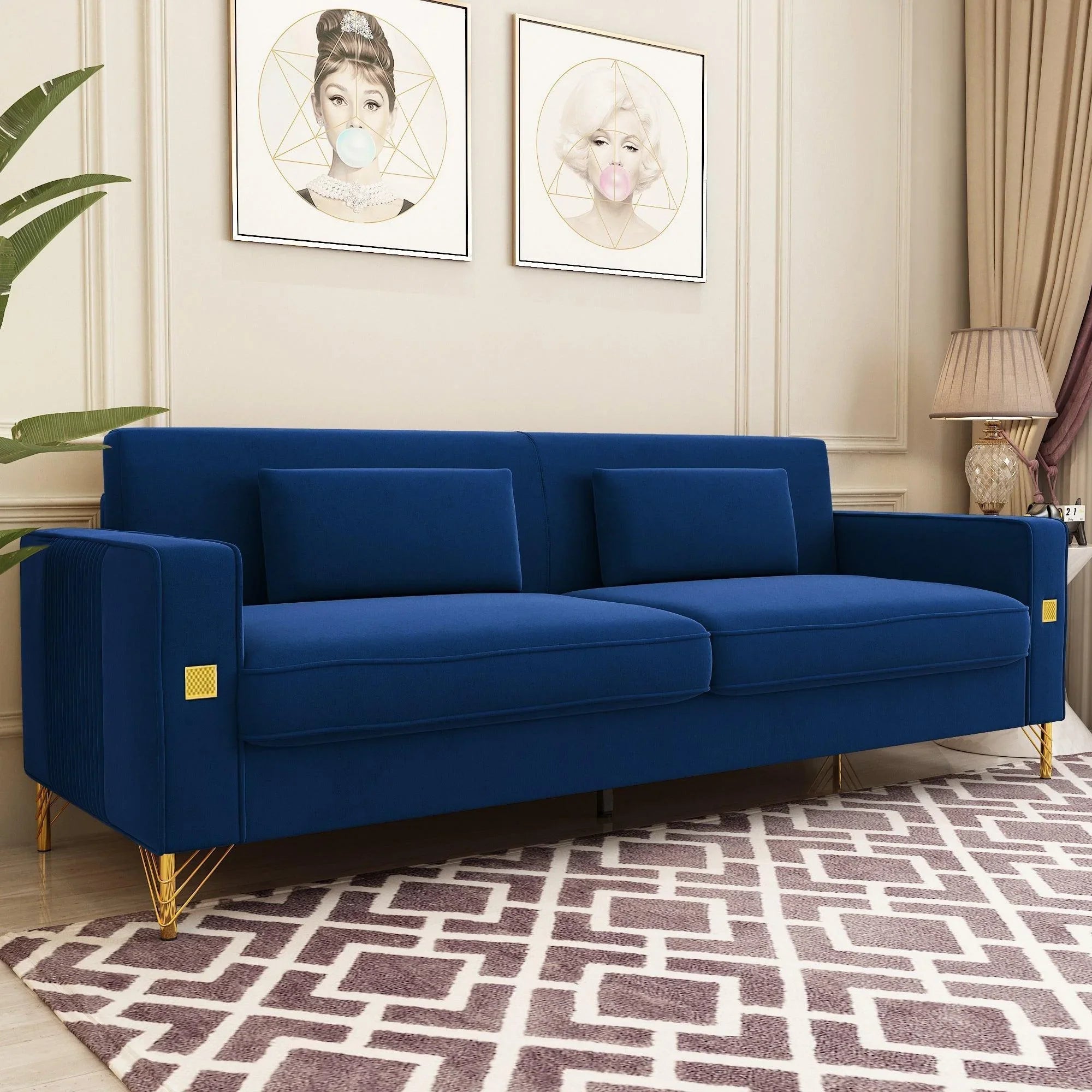 Modern Loveseat Sofa with Pillows