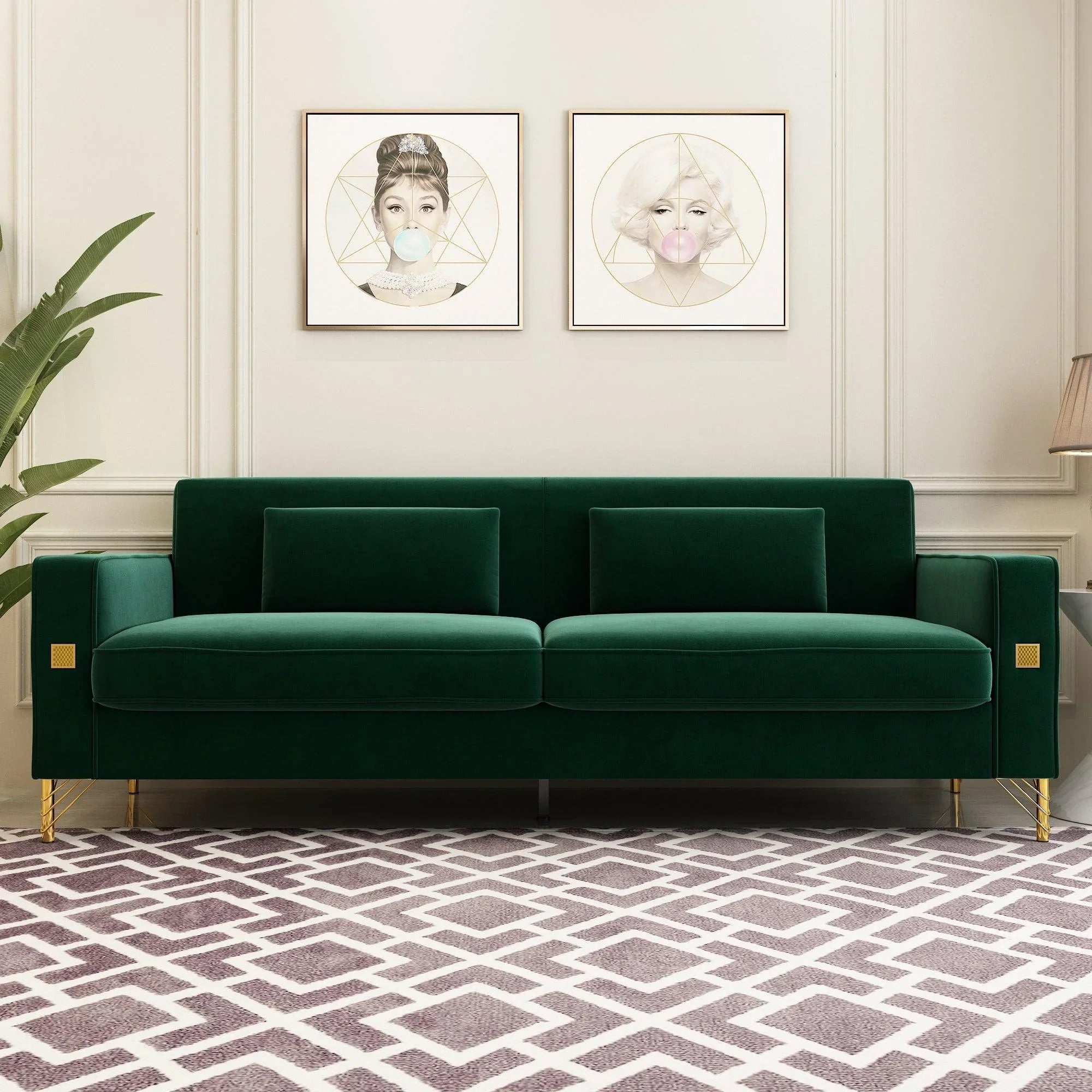Modern Loveseat Sofa with Pillows