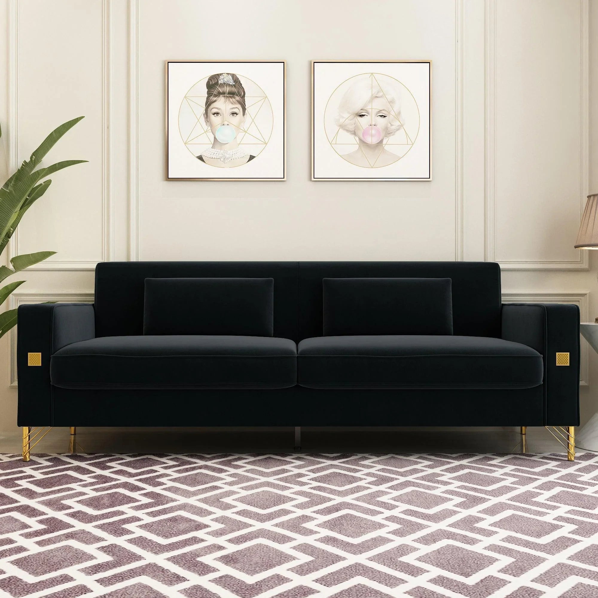 Modern Loveseat Sofa with Pillows
