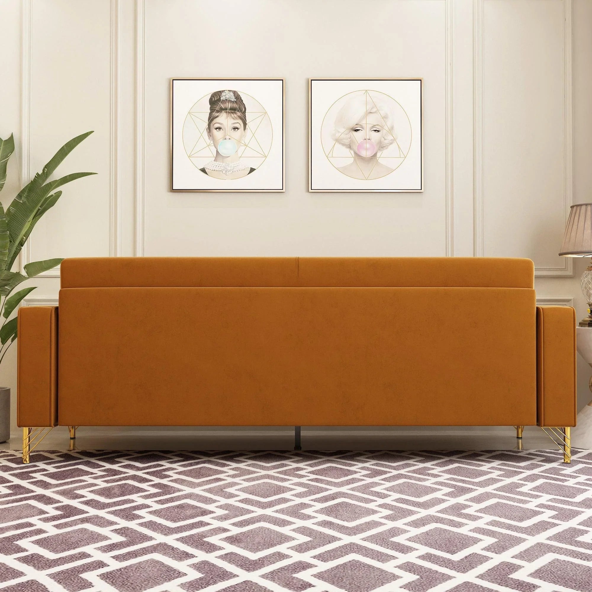 Modern Loveseat Sofa with Pillows