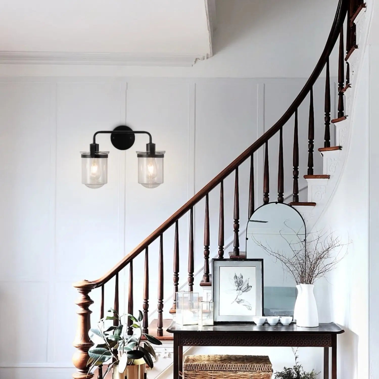 Modern Wall Lights Sconces with Clear Glass Shade and E26 Socket