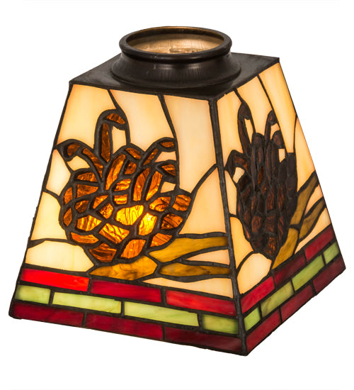 Meyda Tiffany 109524 Tiffany/Mica Shade From Pine Branch Collection In Multi Finish, 5.00 Inches, Antique