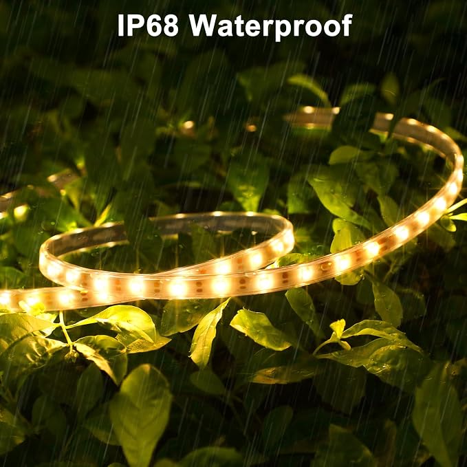 New Upgraded Solar Strip Lights 200 LED 16ft 19 Modes Solar Powered & USB Rechargeable String Lights Outdoor Waterproof with Remote Timer Dimmable for Pool Yard Party Wedding Christmas
