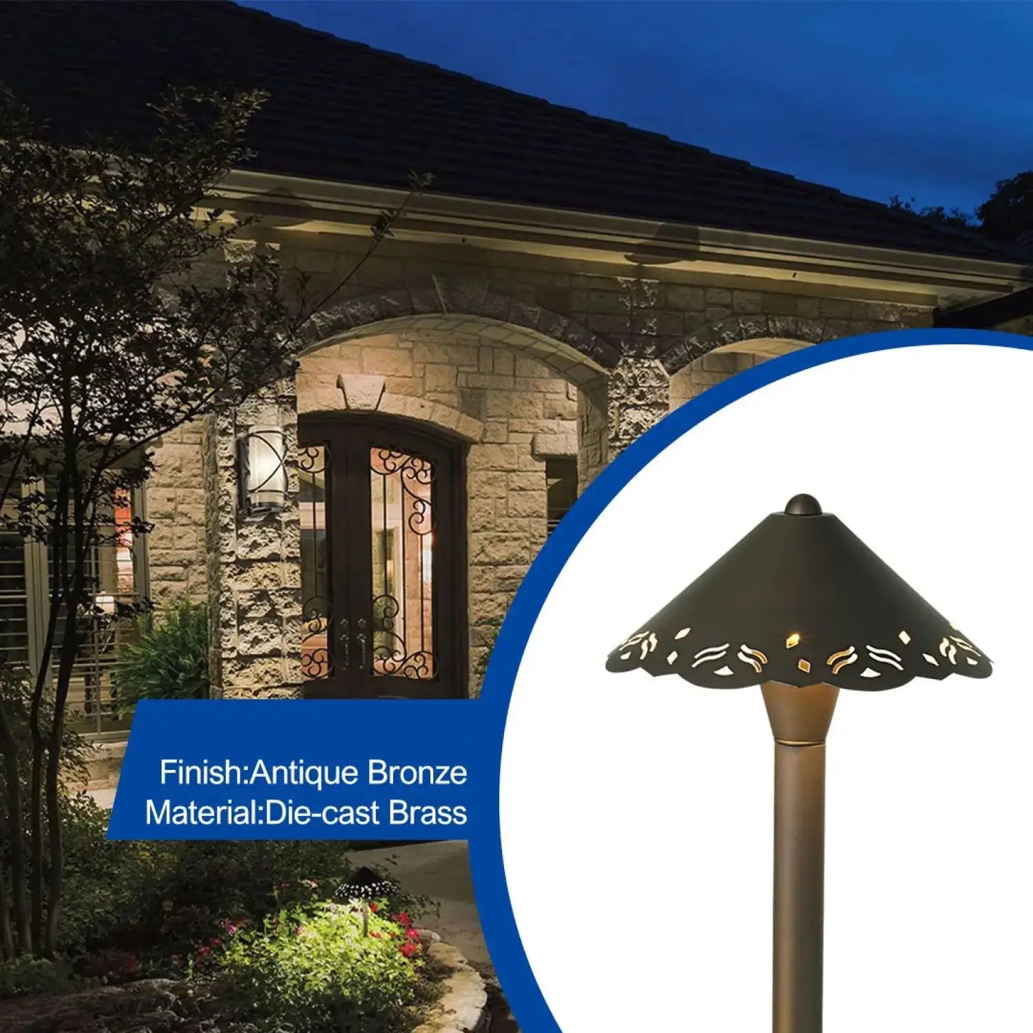 Outdoor Landscape Light with Hollowed Out Design, G4 Socket and 72" Wire