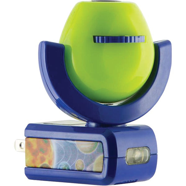 Projectables Six Image LED Night Light, Auto On/Off, Projects Solar System & Wildlife, Model 13347, Green/Blue