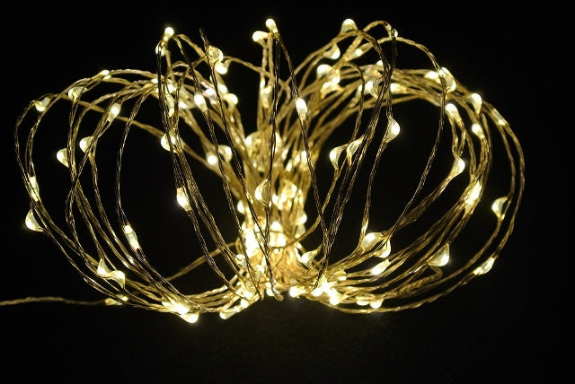 Perfect Holiday 100 LED Starry String Lights, 32 Ft, Copper Wire, Waterproof, Warm White, Model 600035