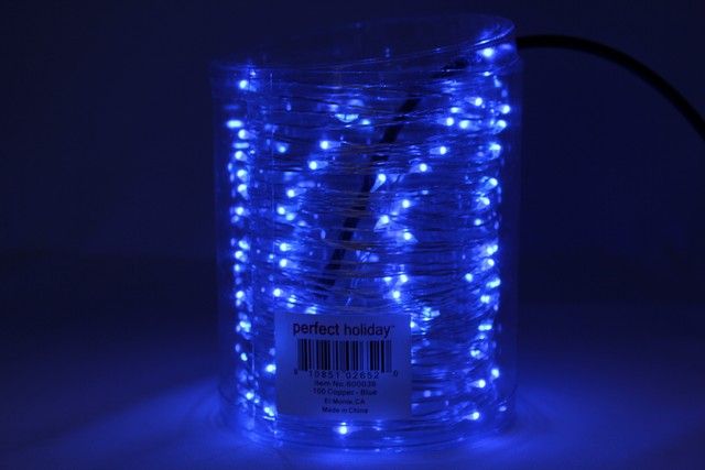 Perfect Holiday 100 LED Starry String Lights, 32 Ft, Waterproof Copper Wire, Blue, Model 600036
