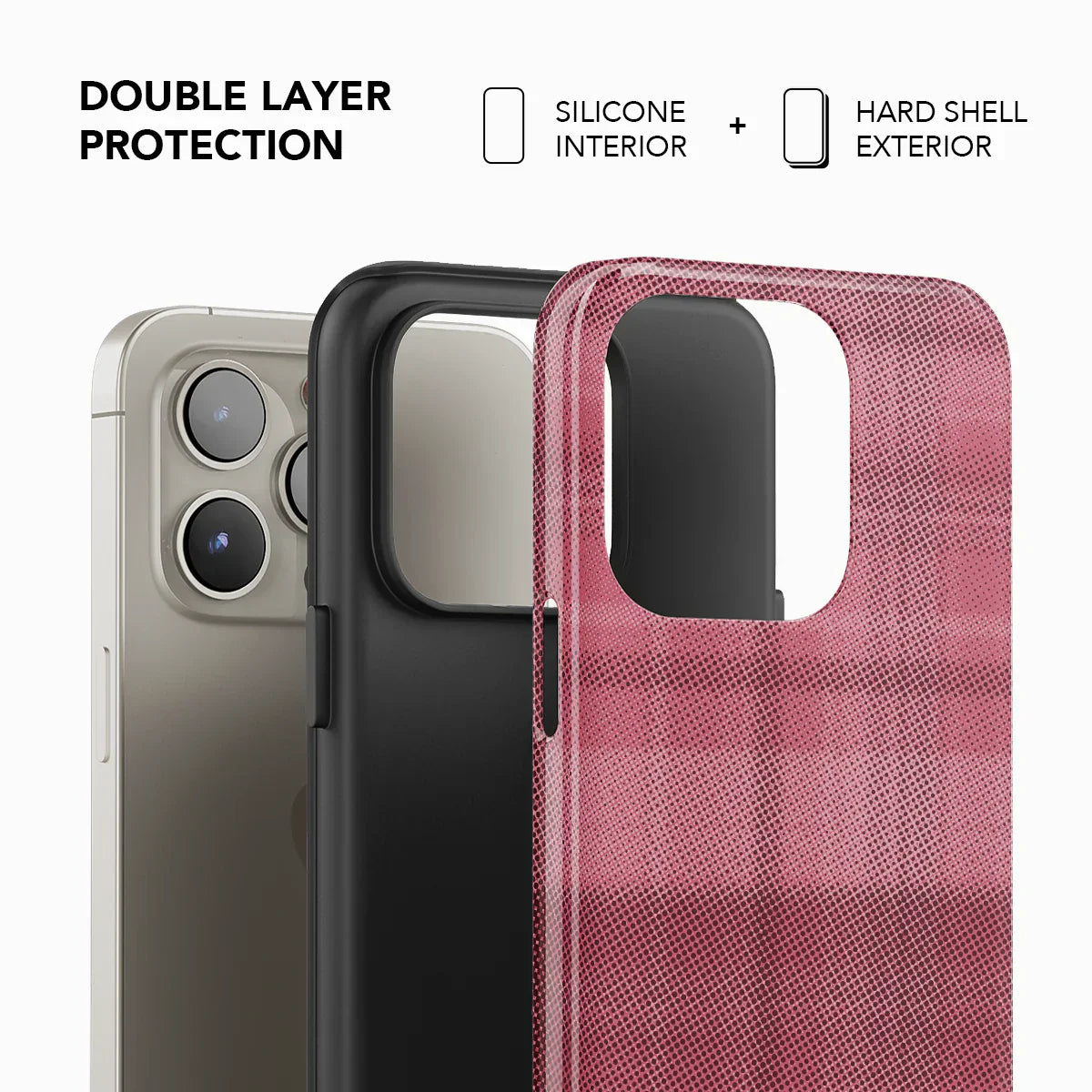 Rosé | Pink Flannel Minimalist Phone Case