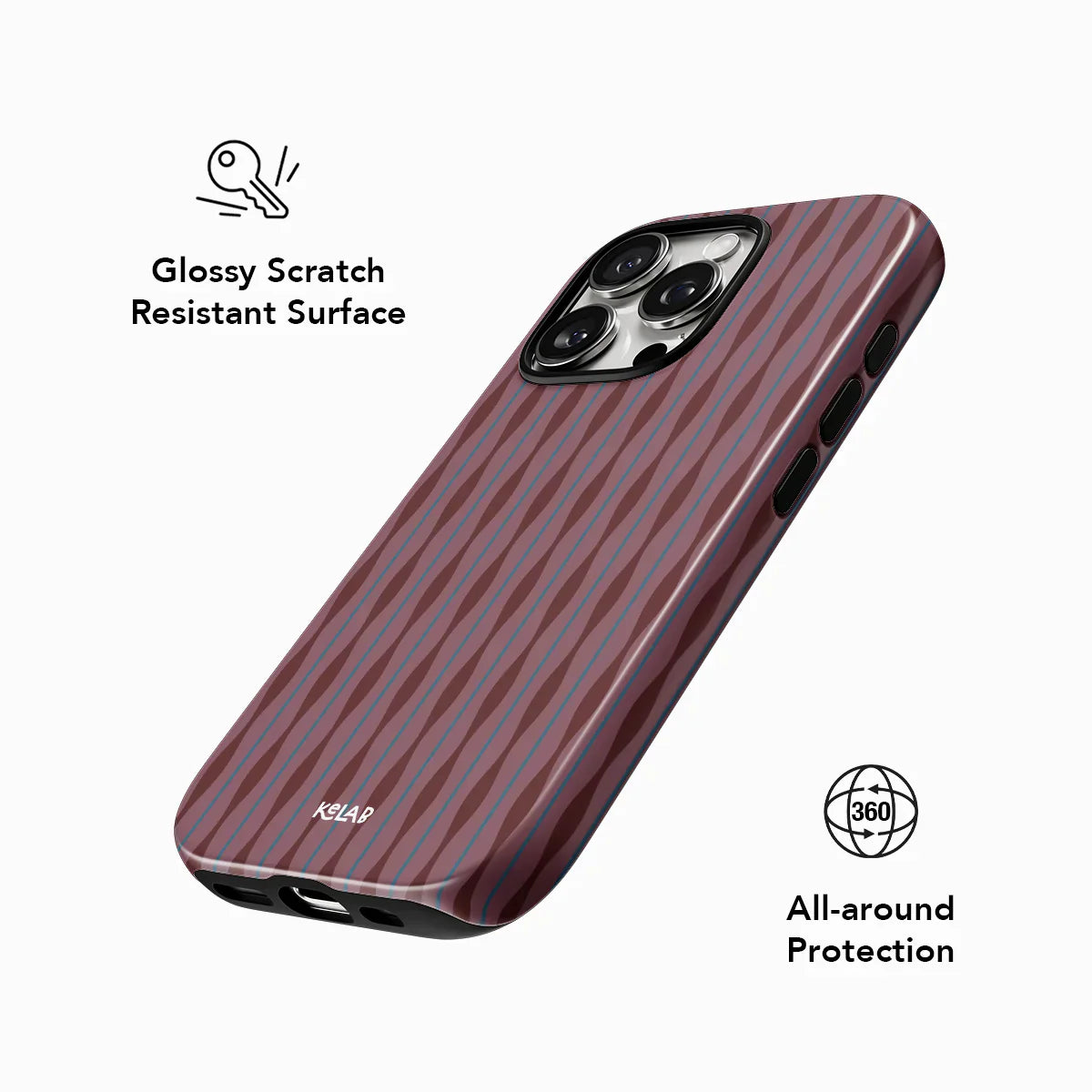 Mulberry | Burgundy Phone Case with Wavy Textured Design