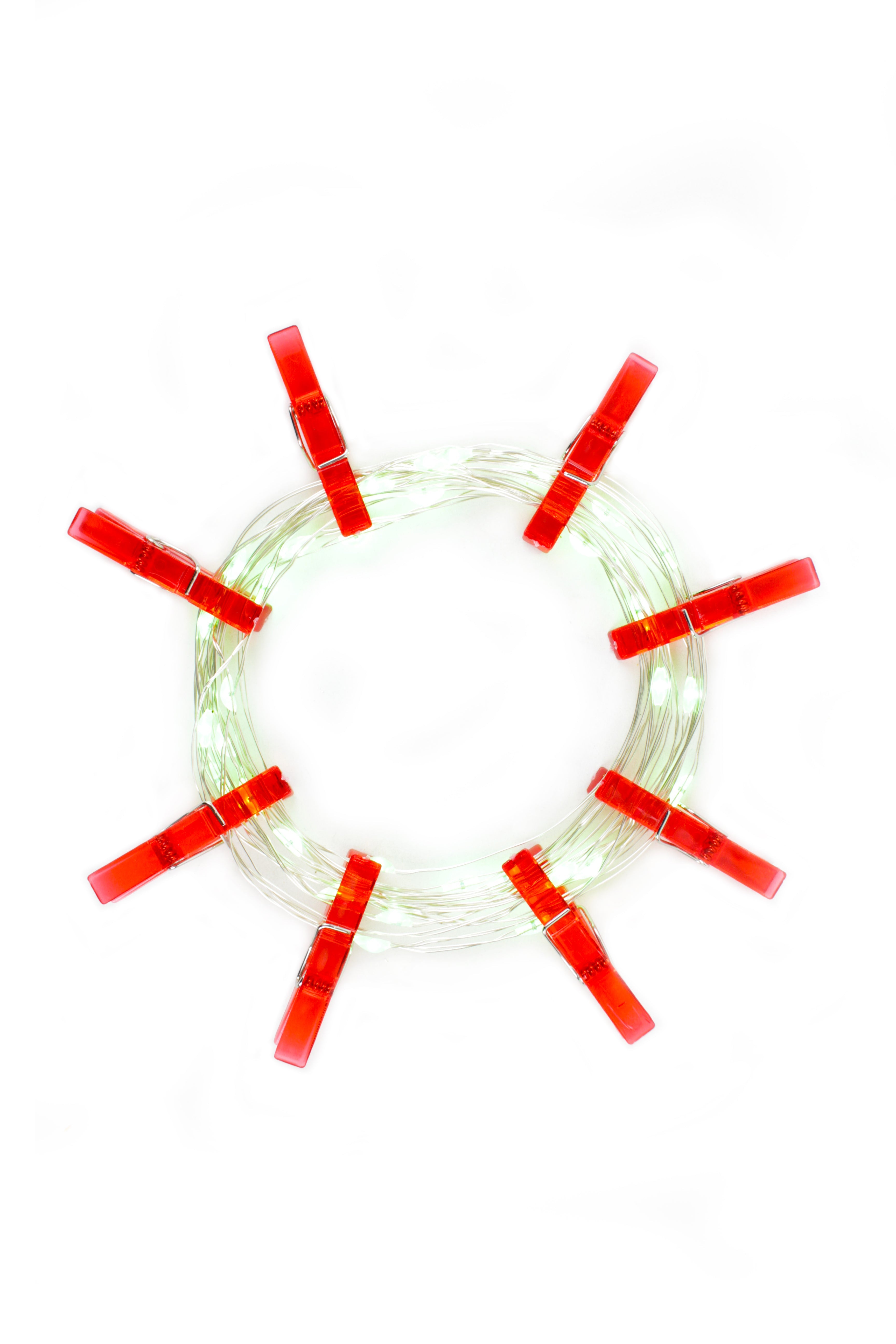36 LED Red Christmas Card Clip String Light- Battery Operated