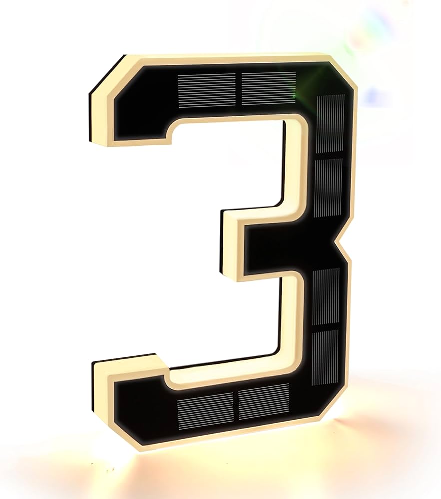 SmartYard 9 Inch Solar Lighted House Numbers for Outside, Light Up Waterproof LED Address Numbers Signs for Houses, Large Personalized Illuminated Exterior Modern House Numbers Light