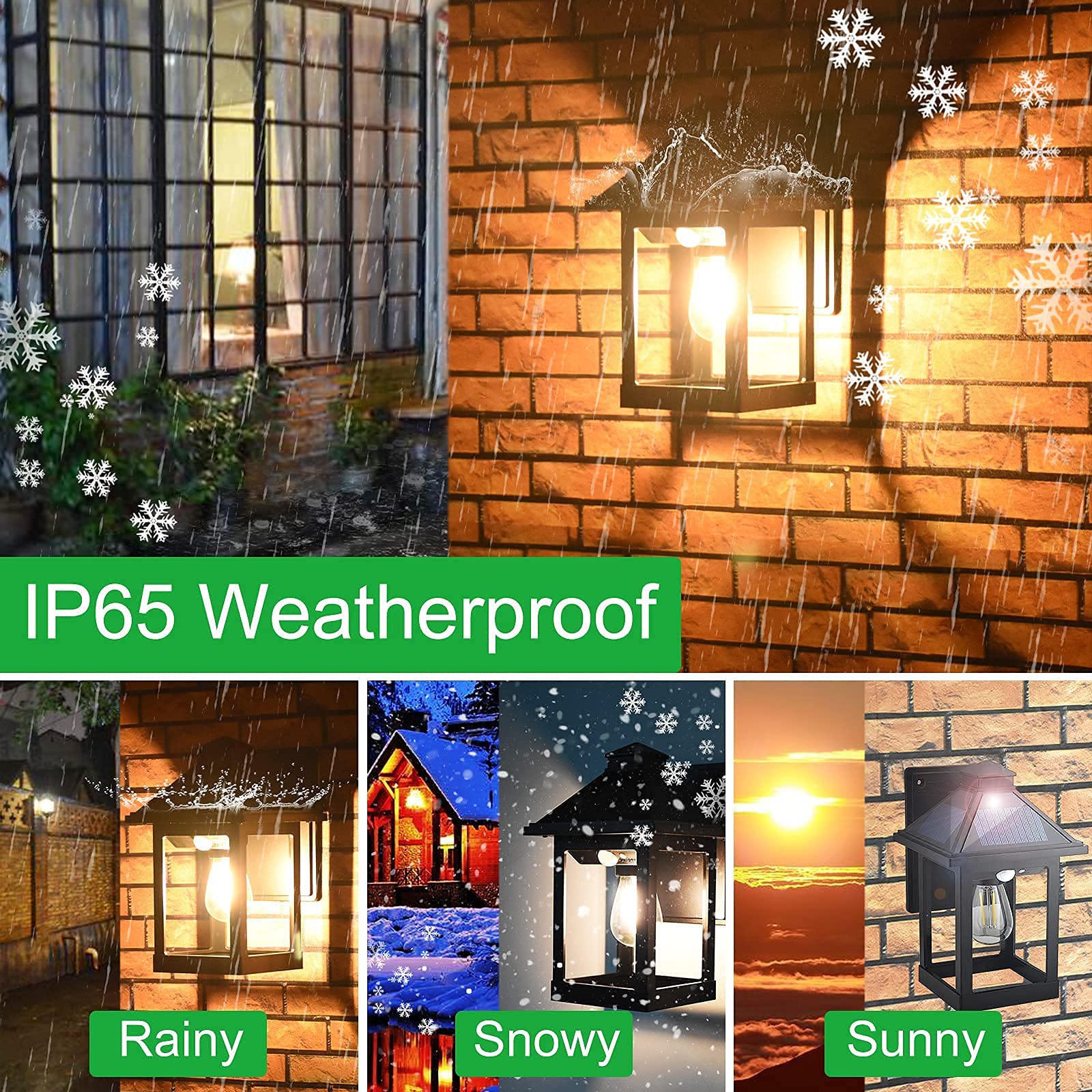 SmartYard Solar Wall Lanterns Outdoor with 3 Modes, Dusk to Dawn Motion Sensor LED Sconce Lights IP65 Waterproof, Exterior Front Porch 2 Pack