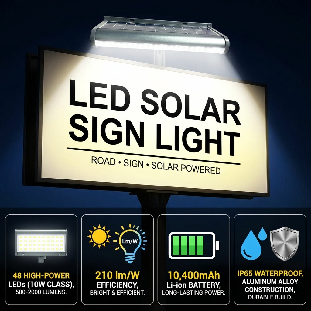 Solar Billboard Light – IP65 Waterproof | 9W LED Aluminum Linear Wall Lamp BICSSL‑04