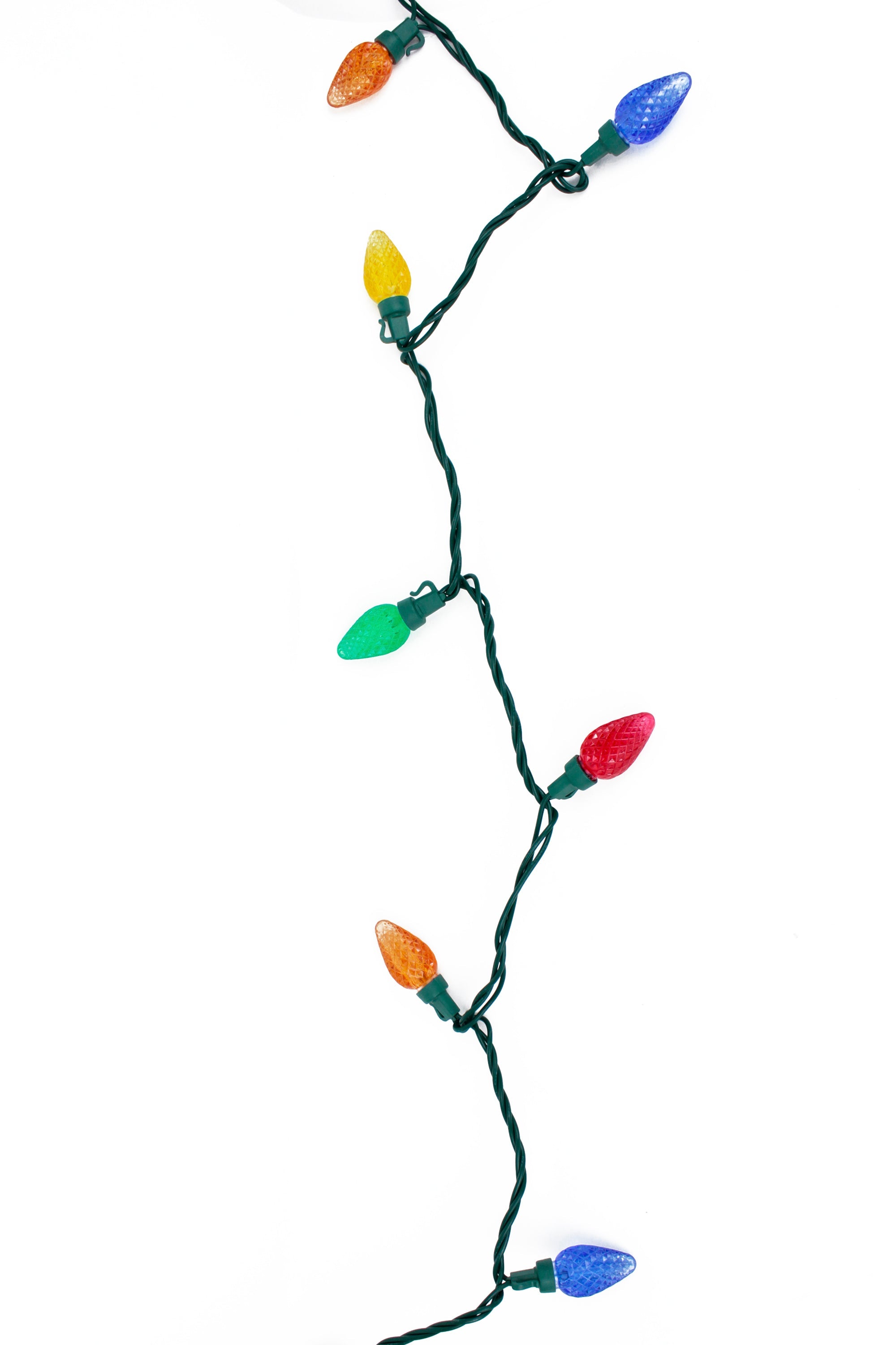 70 LED Indoor/Outdoor C6 Classic Bulb Green Cable Christmas String Lights - Multicolor
