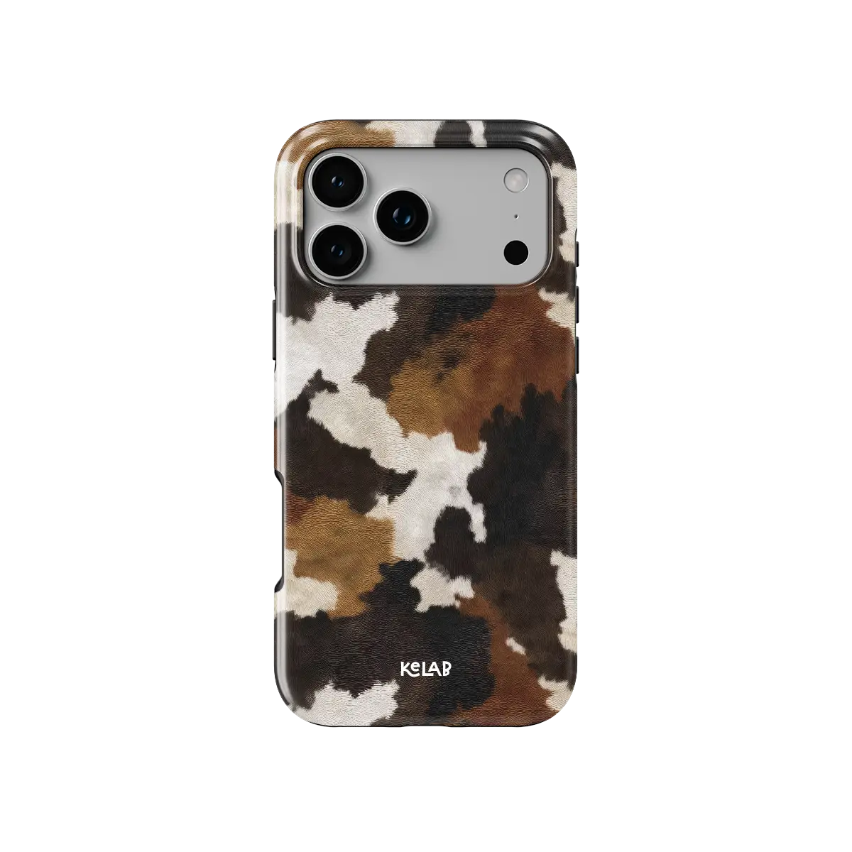 Cattle Drive | Brown & Black Cow Print iPhone Case