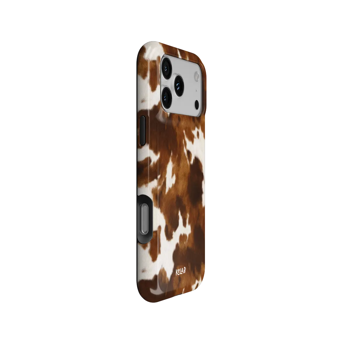Milk & Mahogany | Brown & Cream Cow Print iPhone Case