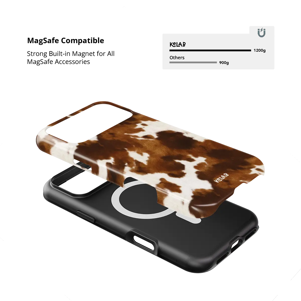 Milk & Mahogany | Brown & Cream Cow Print iPhone Case