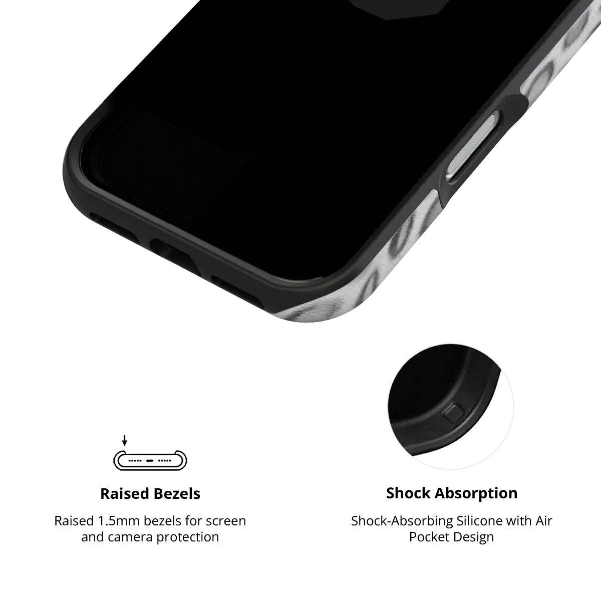 Platinum Predator | Black & White Cheetah Print iPhone Case