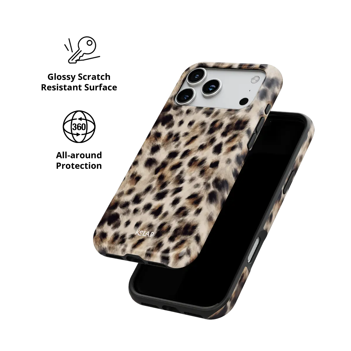 Arctic Aristocrat | Beige Cheetah Print iPhone Case