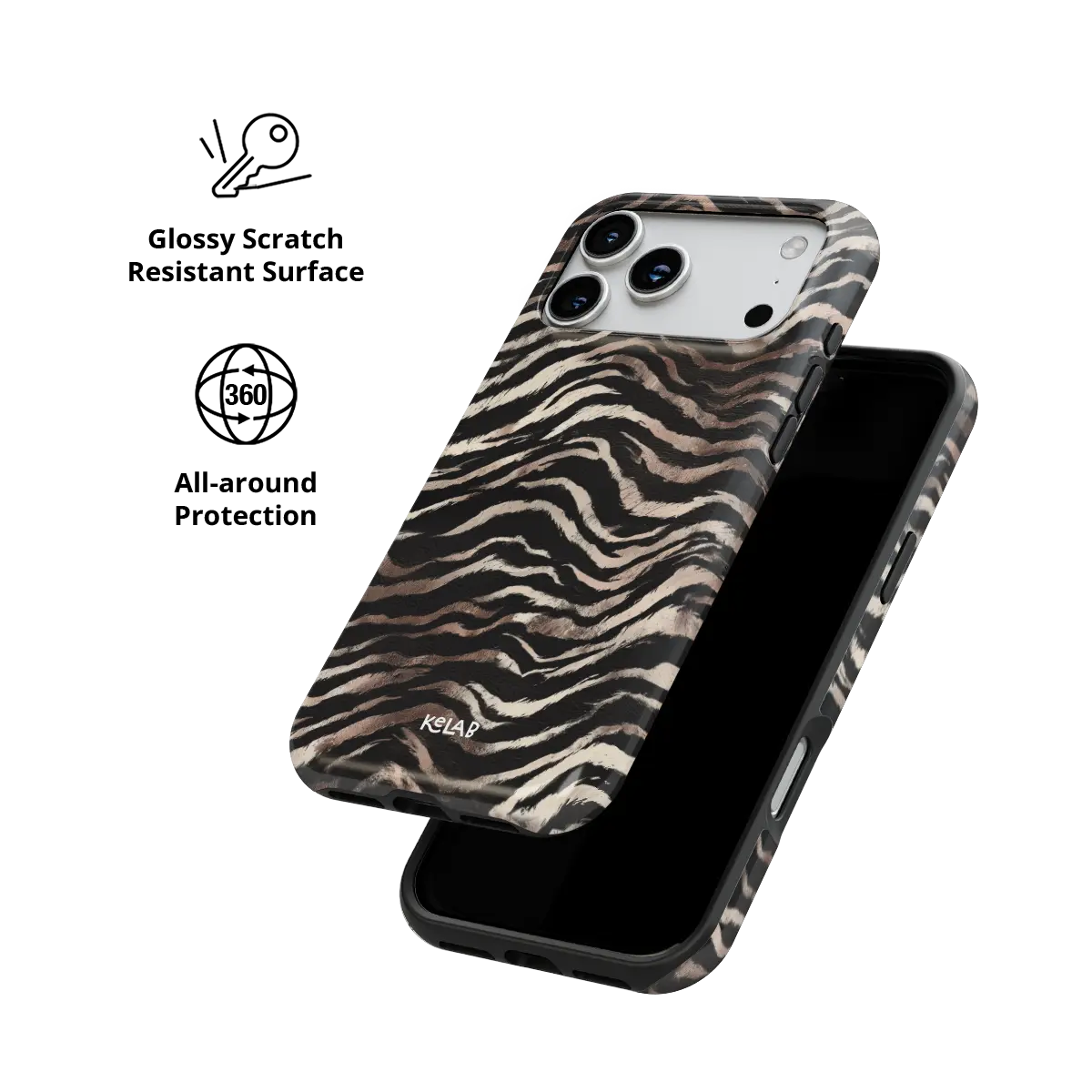 Shadow Striker | Zebra Stripe iPhone Case