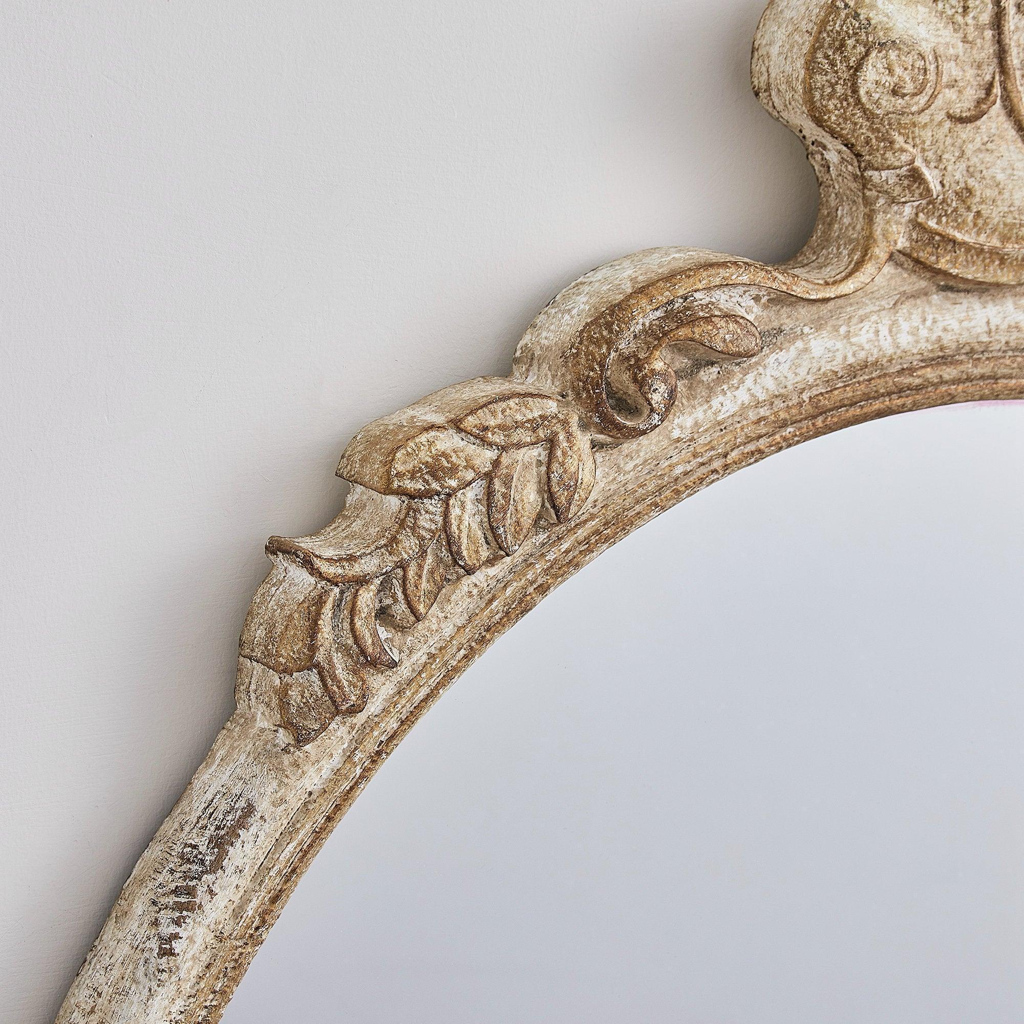 Traditioanl Oval Mirror With Wood Frame Rustic Decor Wall Mirror