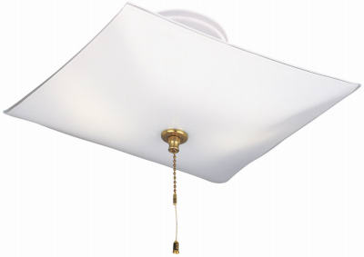 Westinghouse 6620000 Two-Light Semi-Flush-Mount Interior Ceiling Fixture With Pull Chain, White Finish With White Glass