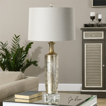 Uttermost 1 Light Table Lamp - 29.5in x 14in - Metallic Bronze Glaze/Ceramic/Fabric - Model 27094-1