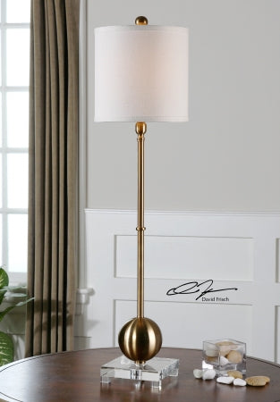 Uttermost Buffet Lamp - One Light, Brushed Brass, Metal, 35.0in L x 9.0in W, Model 29935-1