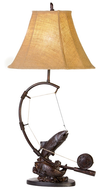 Vintage Direct L7077BR 30 in Fly Rod Trout Table Lamp