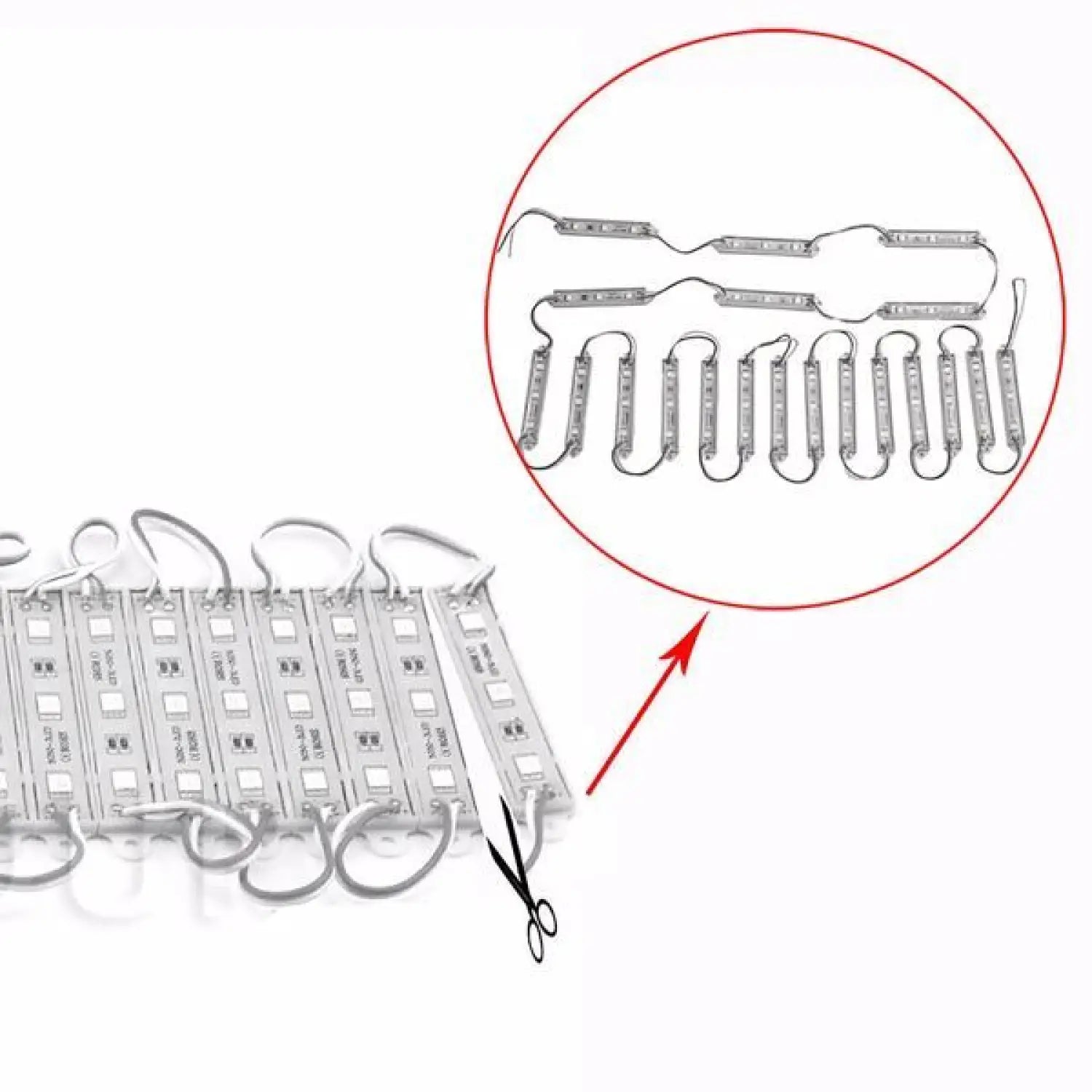 Waterproof Module LED Light Strip Board with 60 LEDs and 10ft Wire