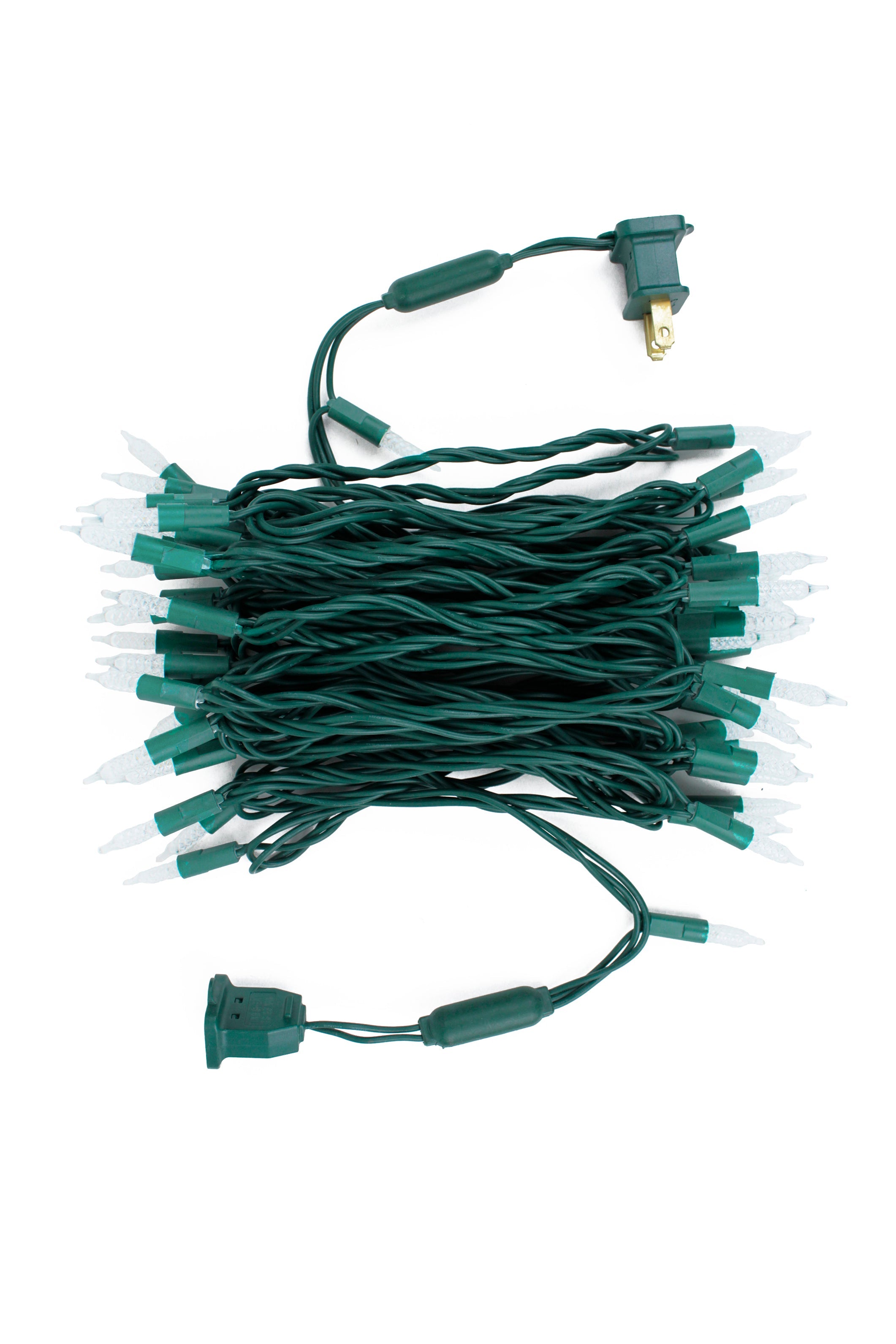 70 LED Indoor/Outdoor Crosshatch Pointed Tip Green Cable Christmas String Lights
